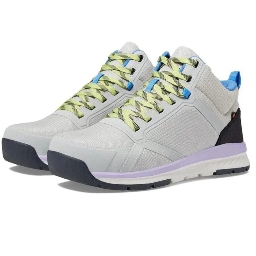 NIB BOGS Women's 10 Sandstone Mid Composite Safety Toe Work Sneakers Gray $125